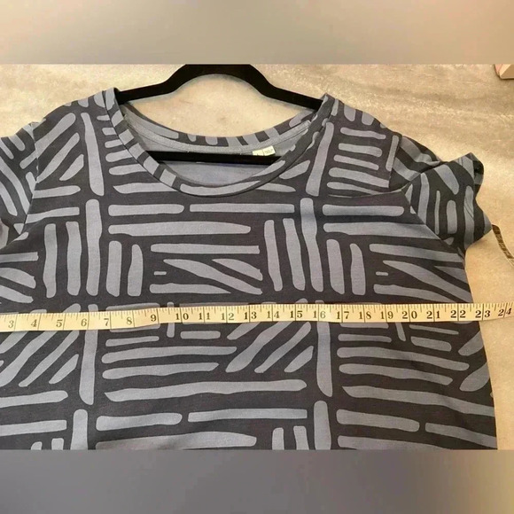 Orvis Crew Neck Short Sleeve Geometric Pattern Blue Tee Shirt Dress Size L - Picture 6 of 9